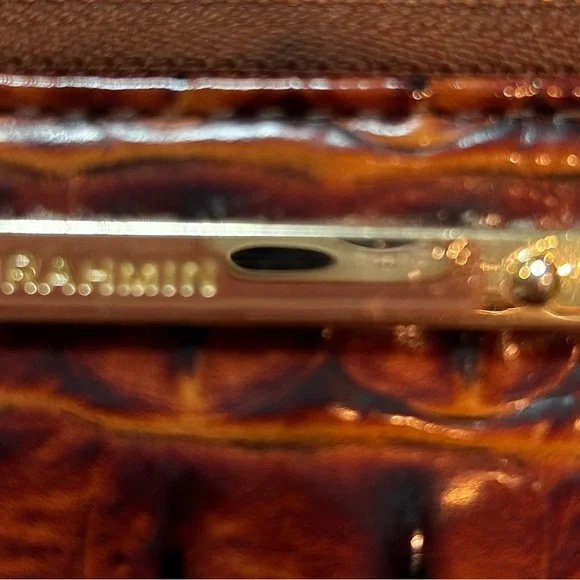 Brahmin Brown Pecan Crocodile Embossed Zip around wallet - Picture 2 of 6